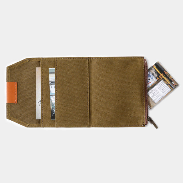 TF Traveler's Notebook Cotton Zipper Case Passport Size - OLIVE