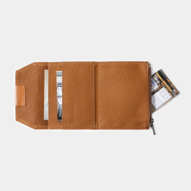 TF Traveler's Notebook Cotton Zipper Case Passport Size - BROWN