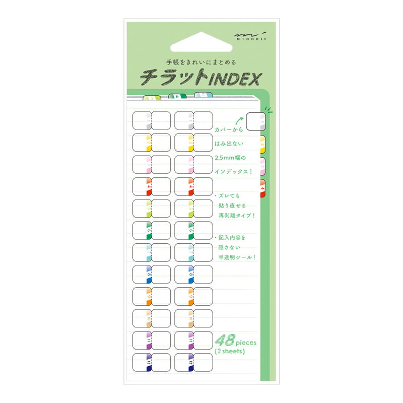Midori Index Label Chiratto Number - Color