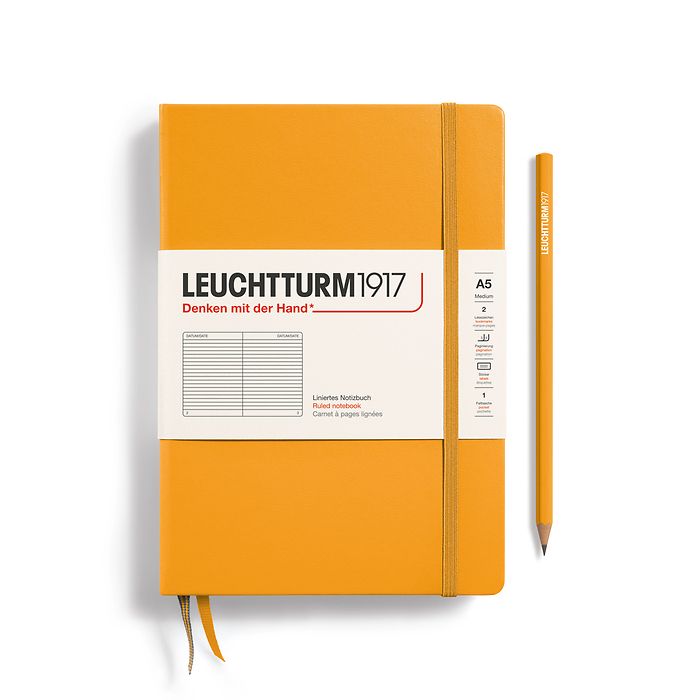 LEUCHTTURM1917 Notebook - A5 Hard Cover Rising Sun (ruled)