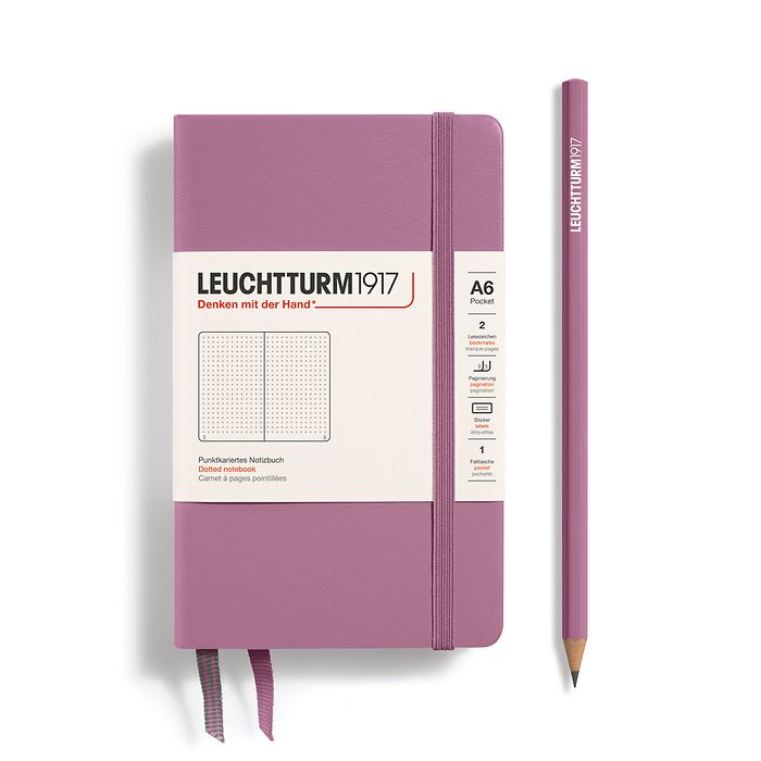 LEUCHTTURM1917 Notebook - A6 Hard Cover Dusty Rose (Dotted)