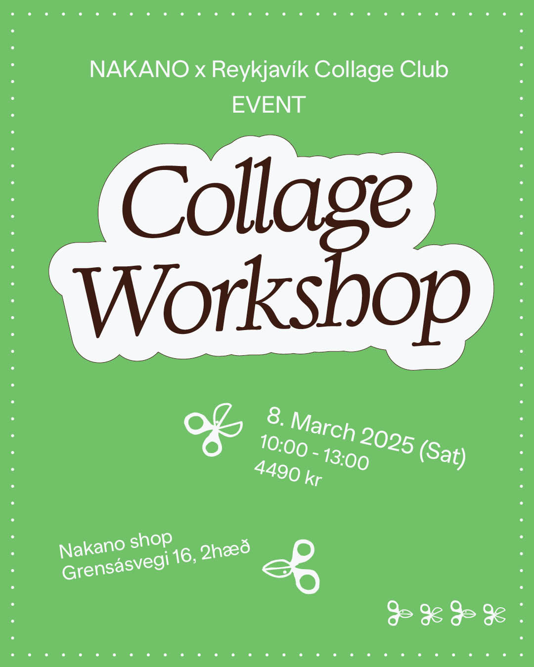 Collage Workshop with Reykjavík Collage Club 8th March 10:00-13:00